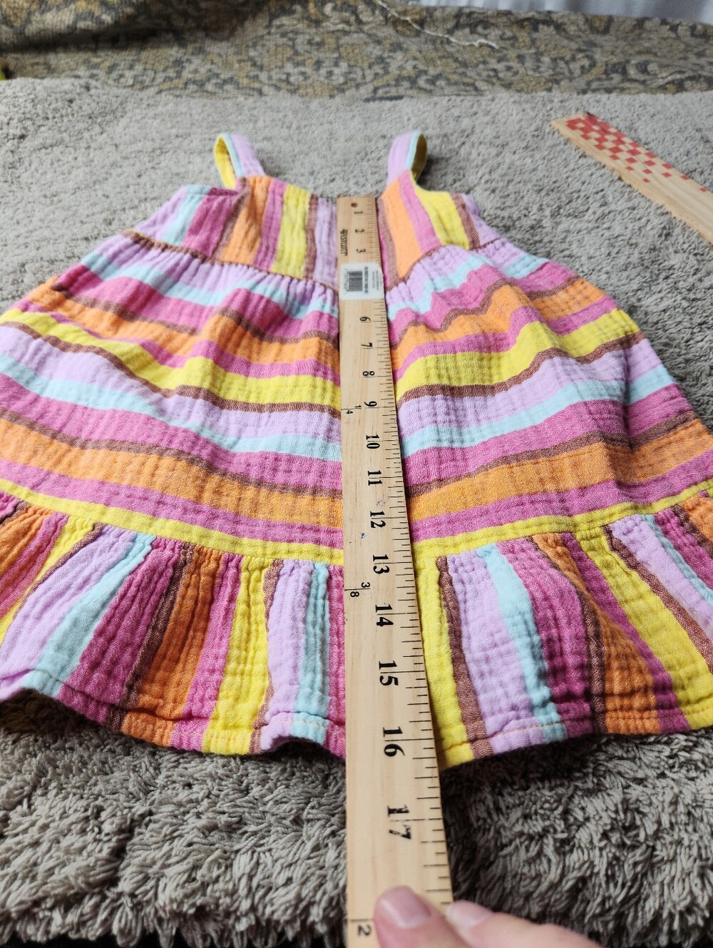 Girls' Colorful Striped Sundress - Pink, Yellow & Orange - Cat & Jack - 2T - Picture 8 of 9